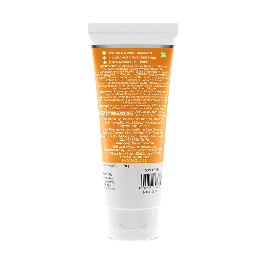 The Derma Co Ultra Light Zinc Mineral Sunscreen With SPF 50 PA+++