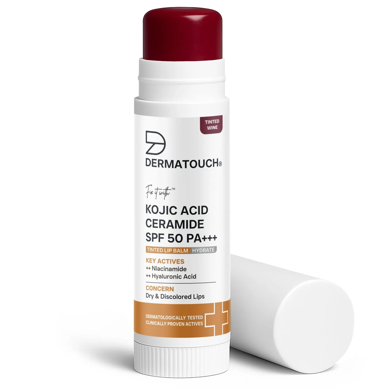 Dermatouch Kojic Acid Ceramide SPF 50 PA+++ Lip Balm for Dry & Discolored Lips