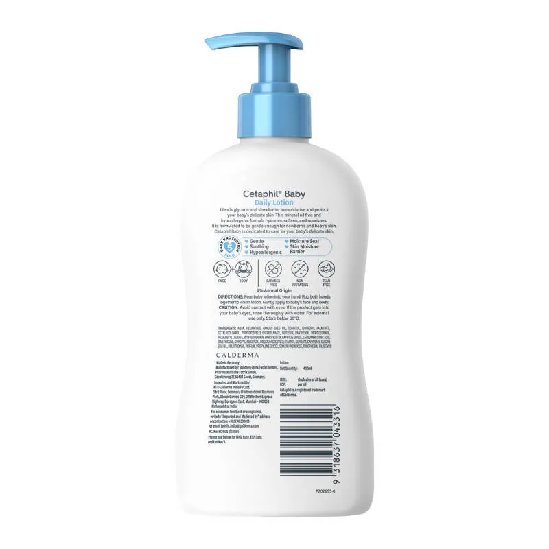 Cetaphil Baby Daily Lotion With Shea Butter, pH Balanced, Helps Preserve Skin Barrier
