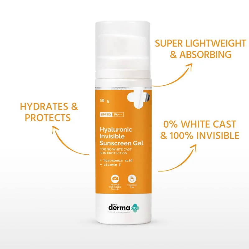 The Derma Co Hyaluronic Invisible Sunscreen With Hyaluronic Acid For No White Cast Sun Protection
