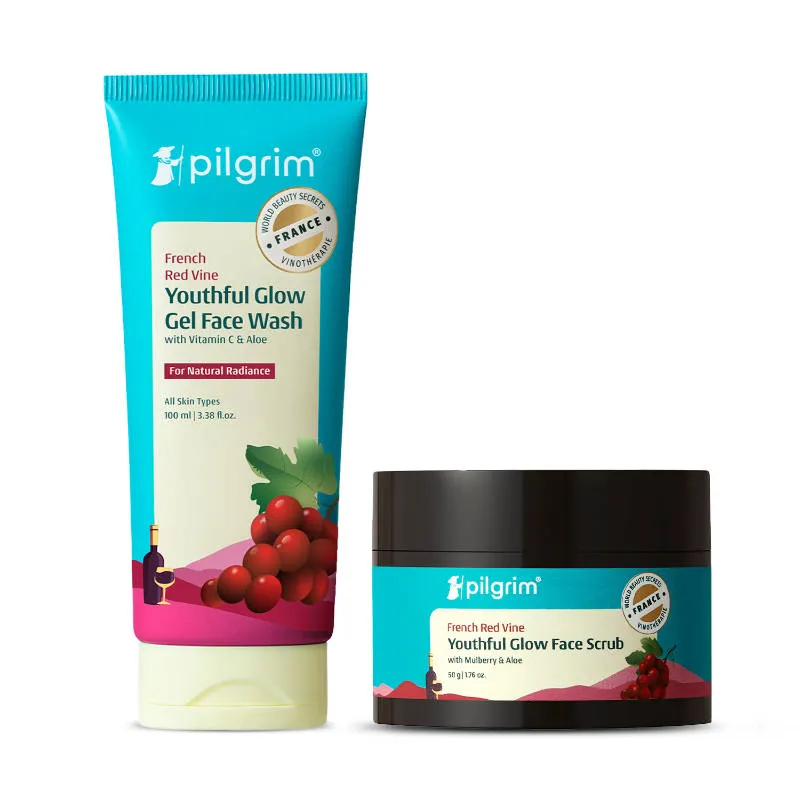 Pilgrim Red Vine Skin Refining Combo -Gently Cleanses & Exfoliates- Smoothen & Adds Glow