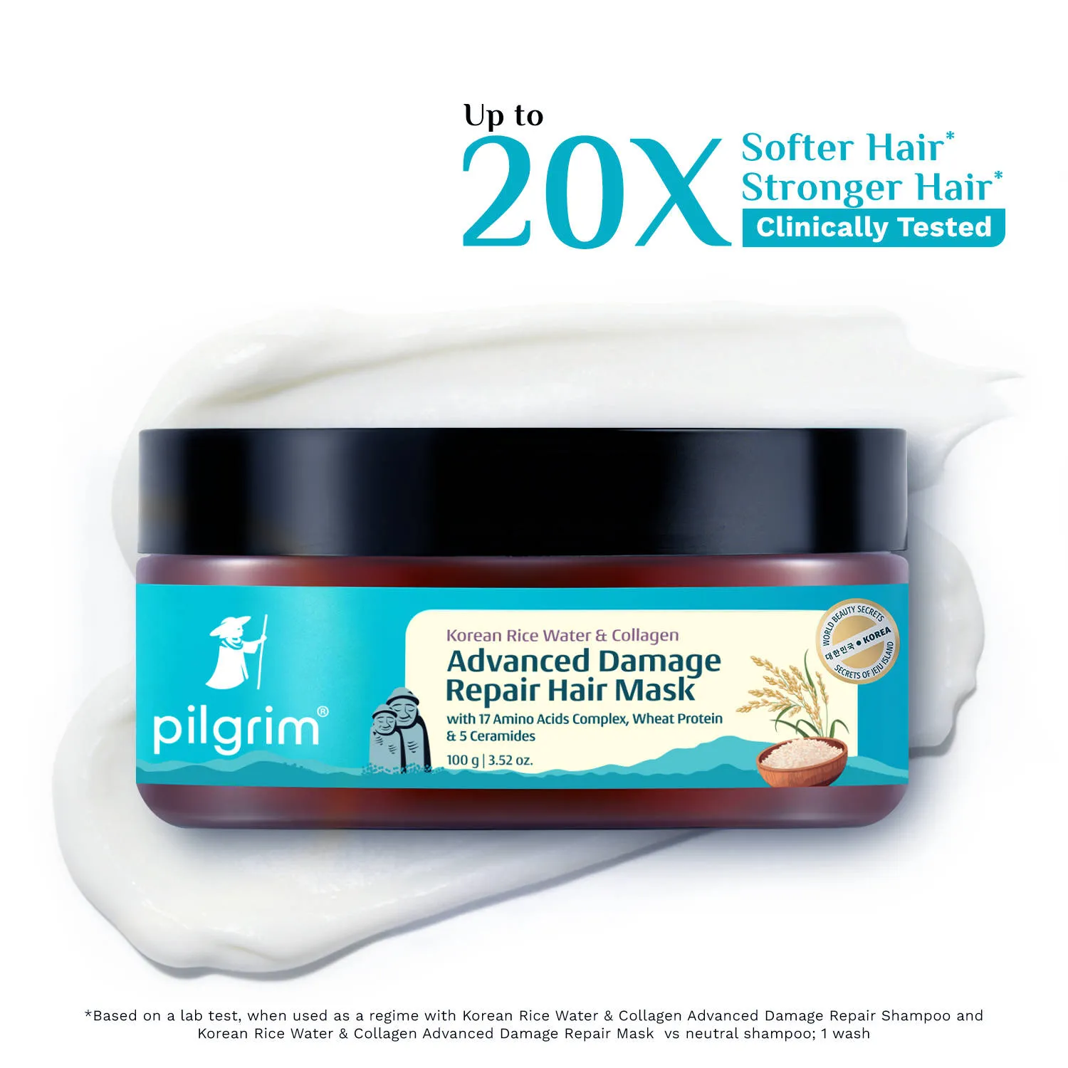 Pilgrim Korean Rice Water & Collagen Advanced Damage Repair Hair Mask For Dry & Damaged Hair