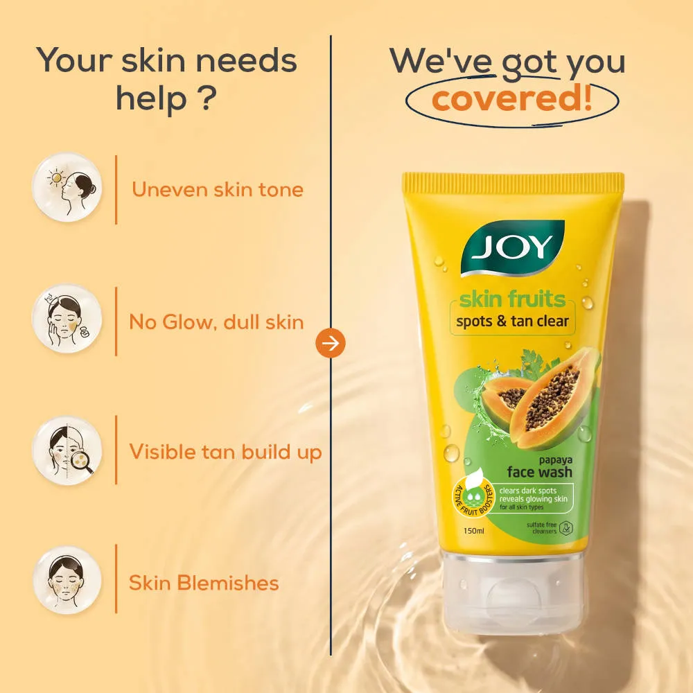 Joy Skin Fruits Spots & Tan Clear Face Wash with Papaya