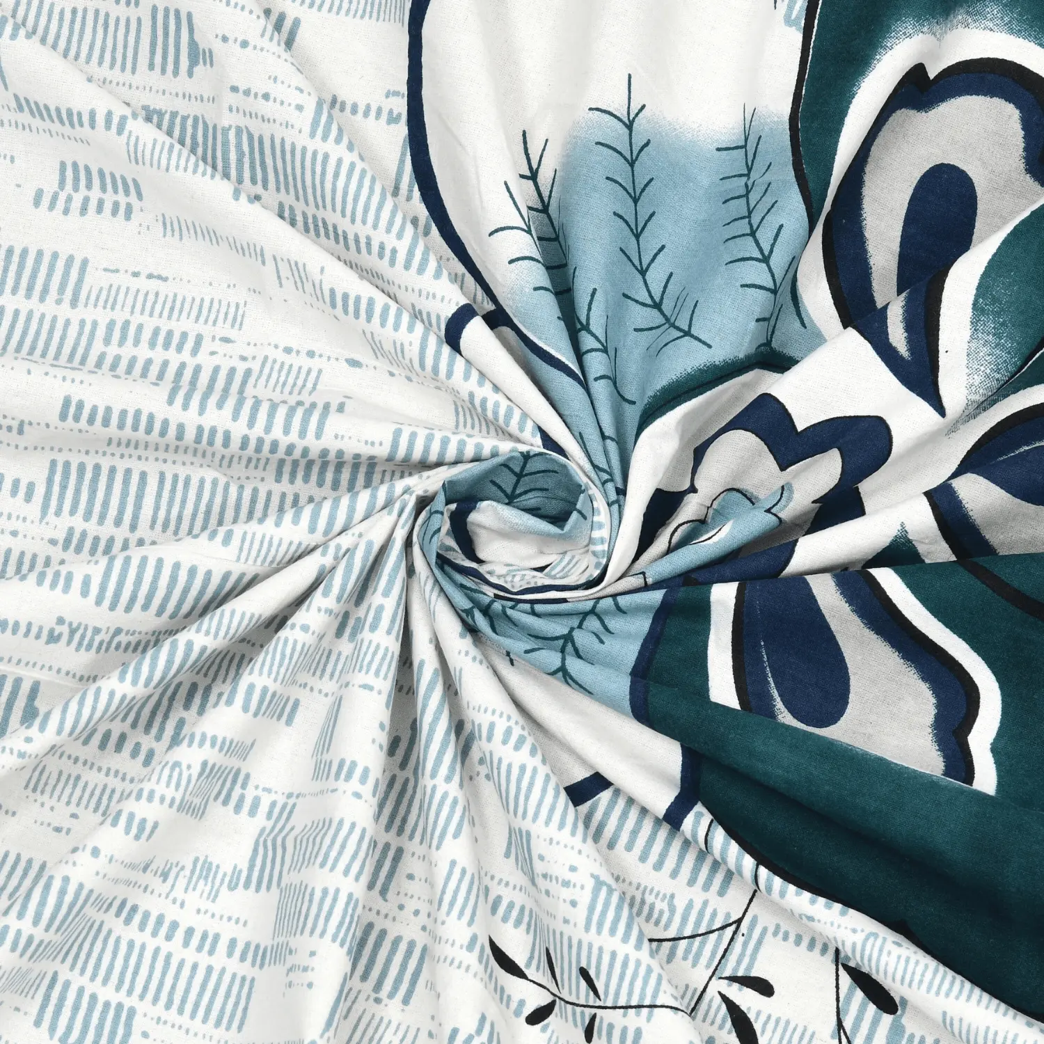 Pure Cotton Jaipuri King Bedsheet (Peacock Printed)