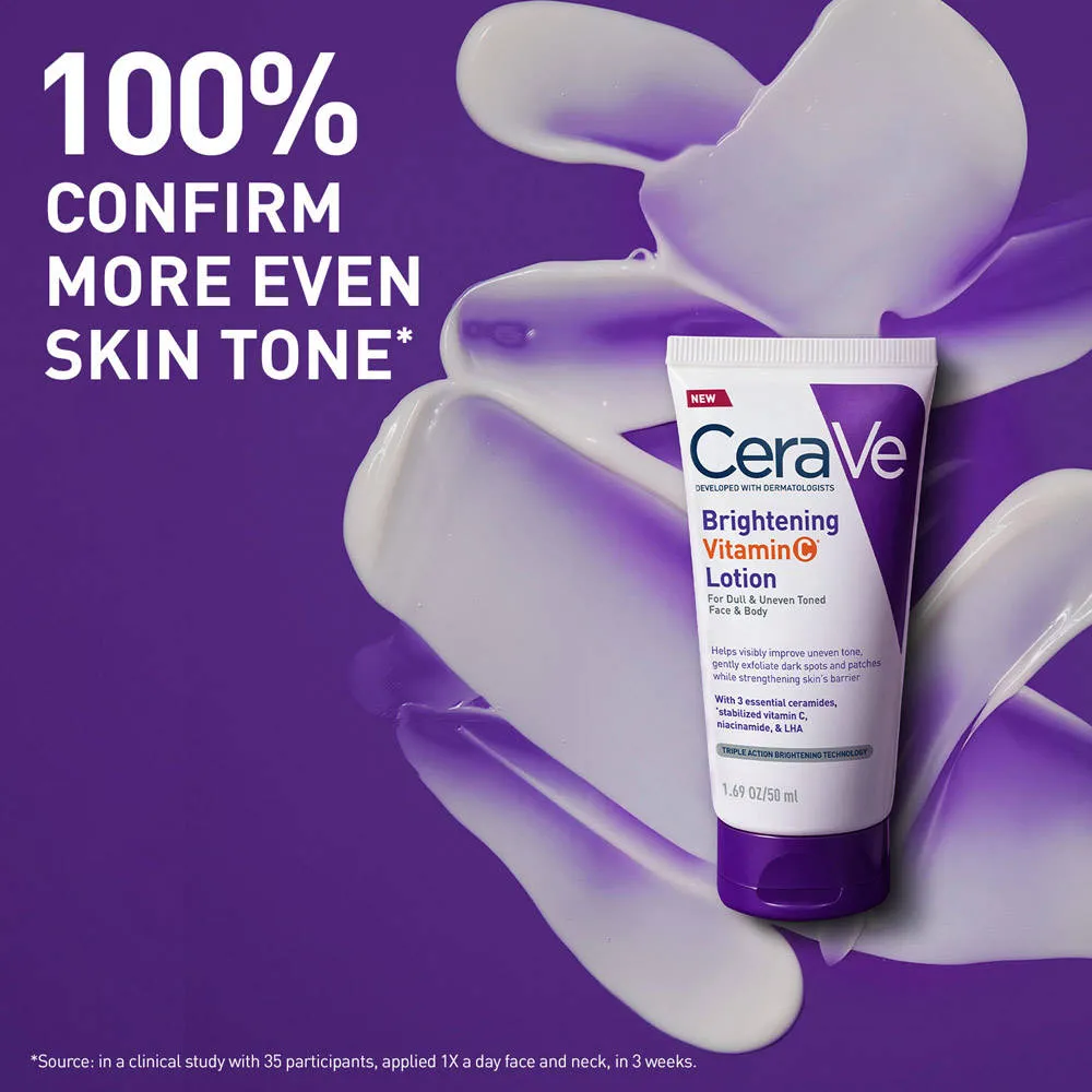 CeraVe Brightening Vitamin C Lotion For Dull, Uneven Skin & Dark Spots, For Face & Body