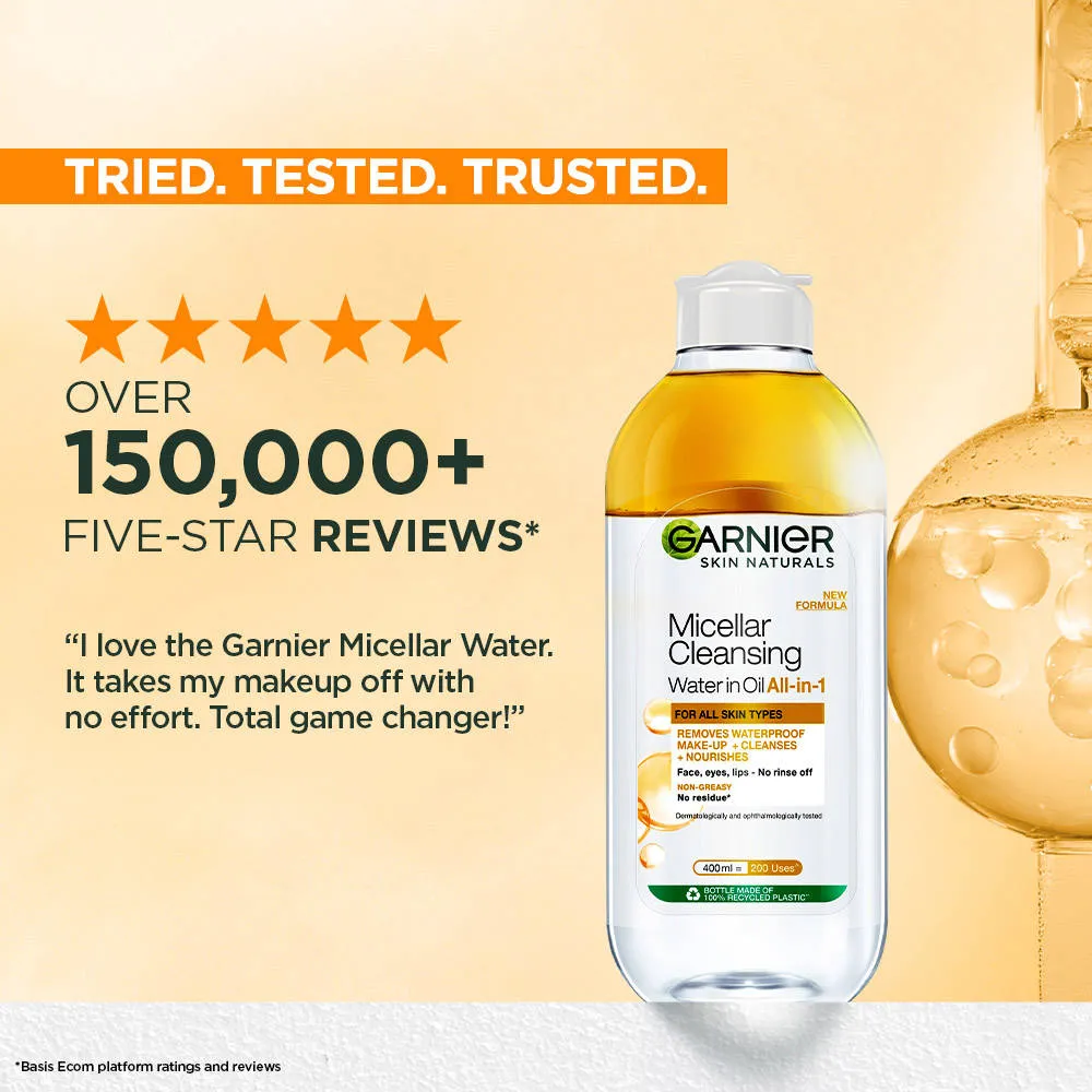 Garnier Skin Naturals Micellar Oil-Infused Cleansing Water For Cleansing & Make-Up Remover | 125ml