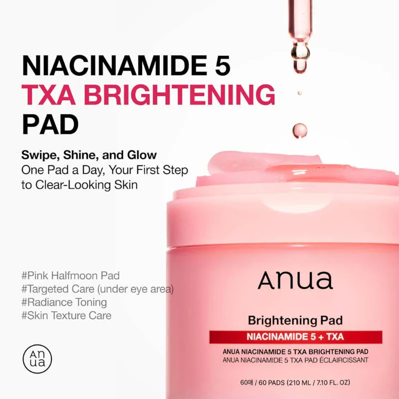 Anua Brightening Boost Duo with Niacinamide & TXA for Dark Spots & Uneven Tone Serum + Toner Pads
