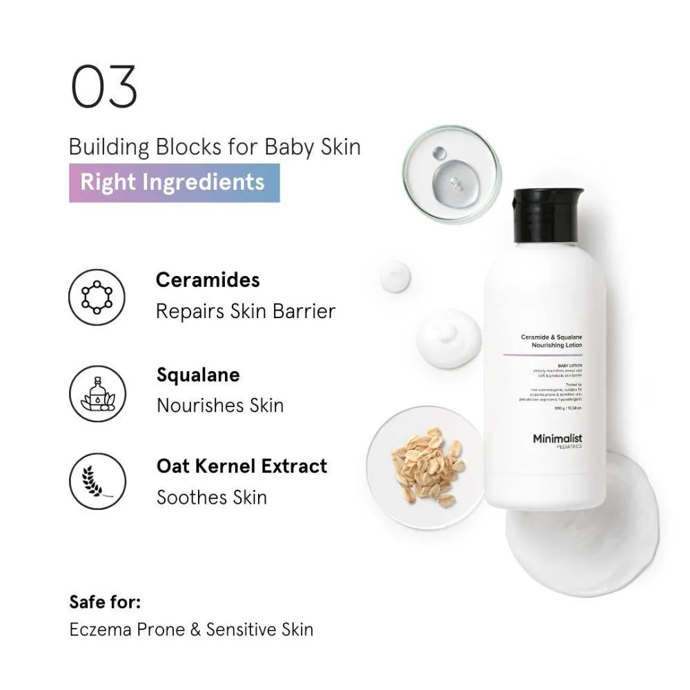 Minimalist Baby Ceramide & Squalane Nourishing Lotion With PH 5.5 - Protects Skin Barrier