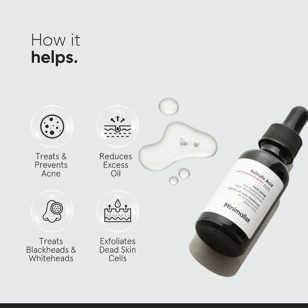 Minimalist 2% Salicylic Acid Face Serum For Blackheads & Whiteheads