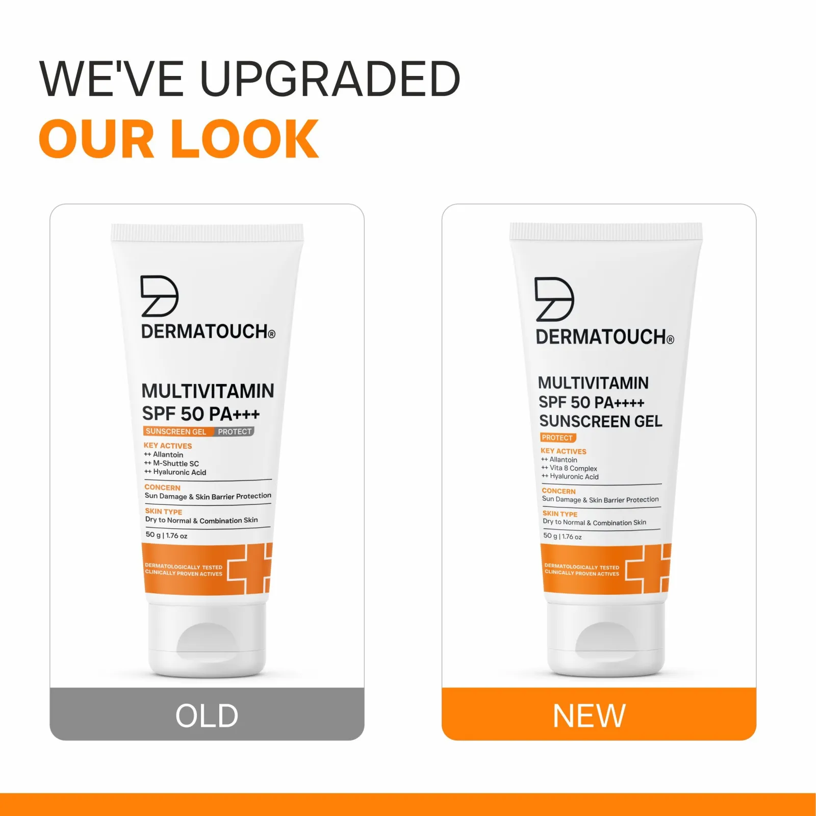 Dermatouch Multivitamin SPF 50 Pa++++ Sunscreen Gel for Sun Damage & Skin Barrier Repair Value Pack