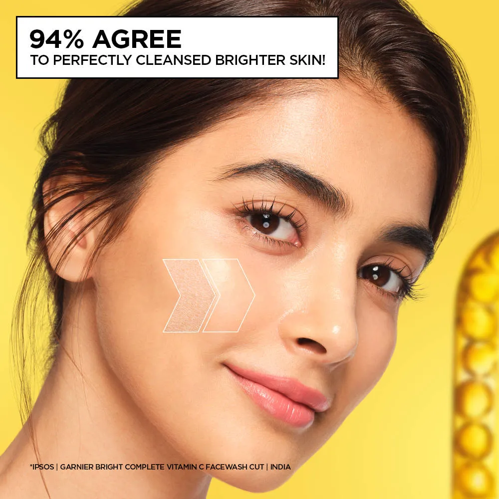 Garnier Vitamin C Gel Face Wash for Brighter Skin Gently Cleanses Skin & Removes impurities