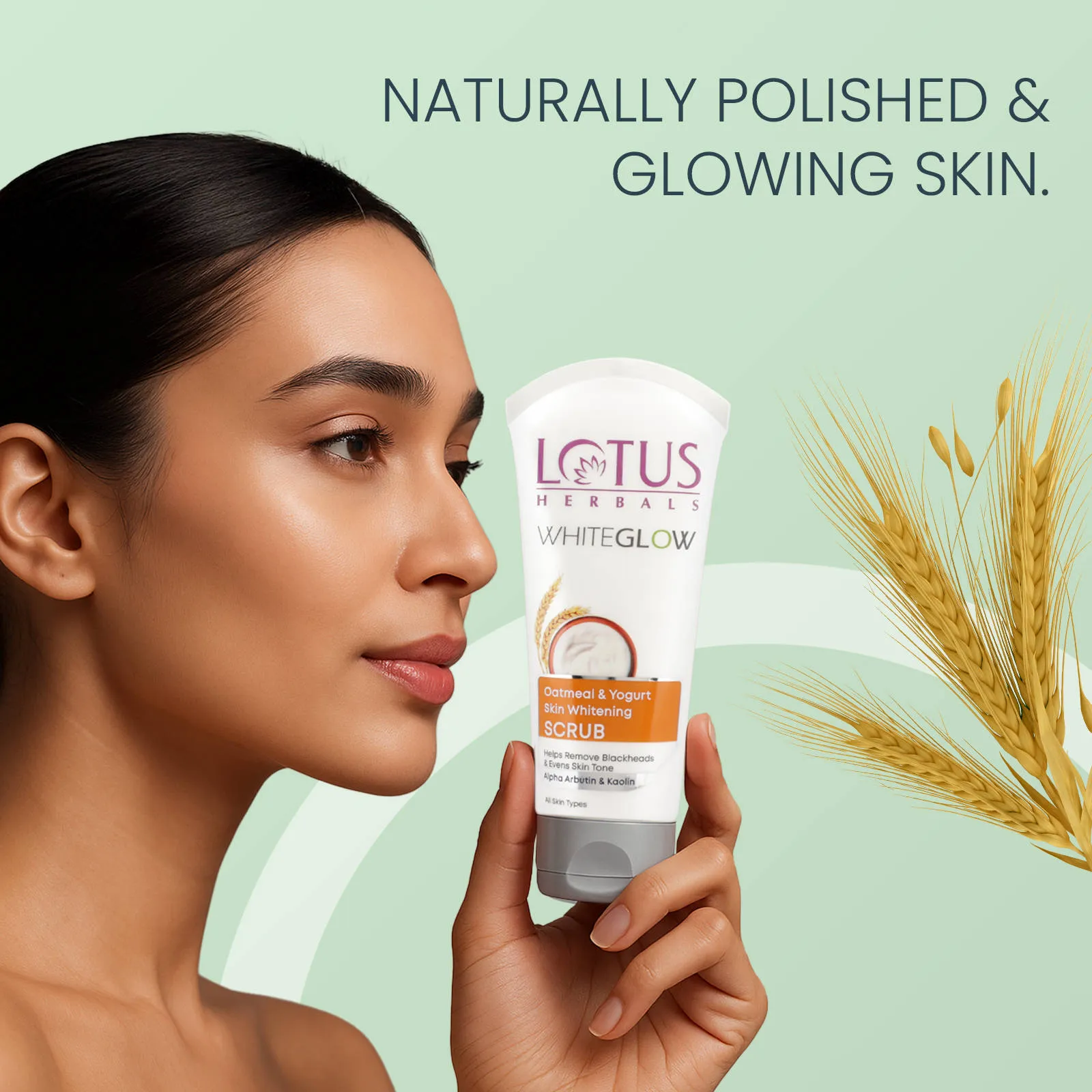 Lotus Herbals WhiteGlow Skin Brightening Oatmeal & Yogurt Face Scrub | All Skin Types