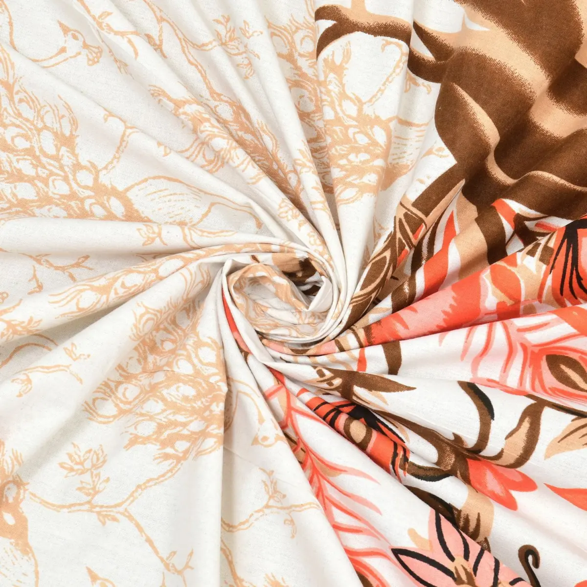 Pure Cotton Jaipuri King Bedsheet (Peacock Printed)