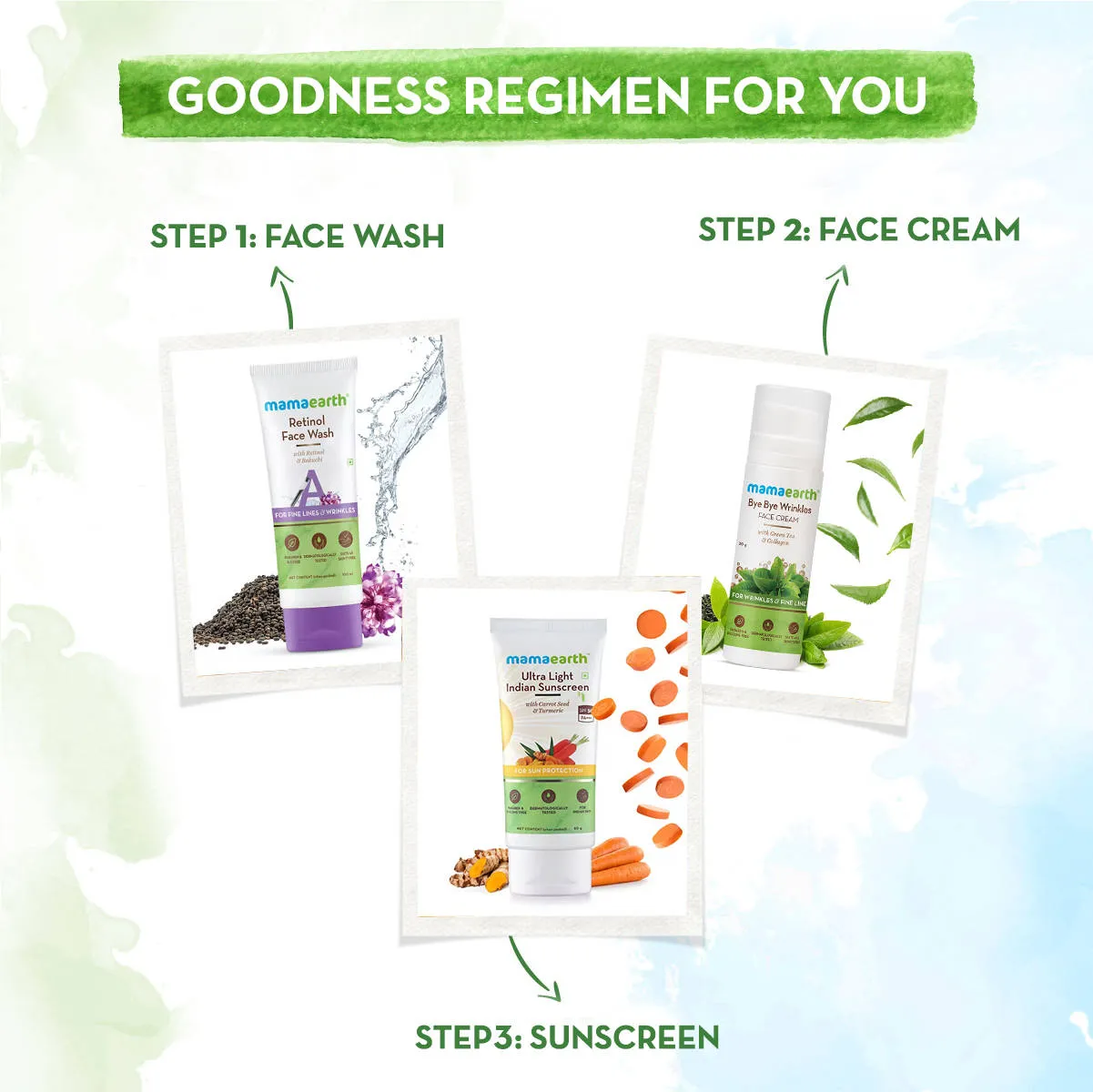 Mamaearth Bye Bye Wrinkles Face Cream with Green Tea & Collagen