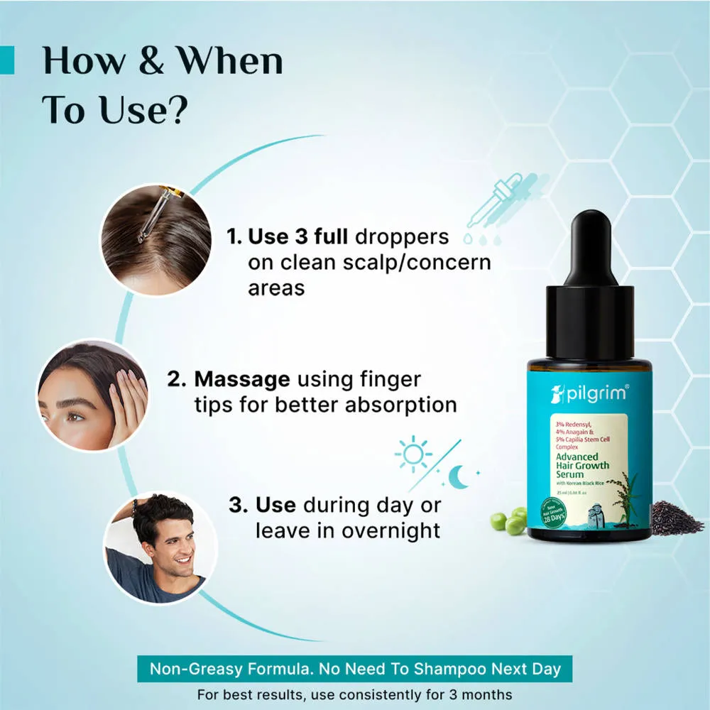 Pilgrim 3% Redensyl 4% Anagain Rosemary Advance Hair Growth Serum For Men & Women- Pack of 2