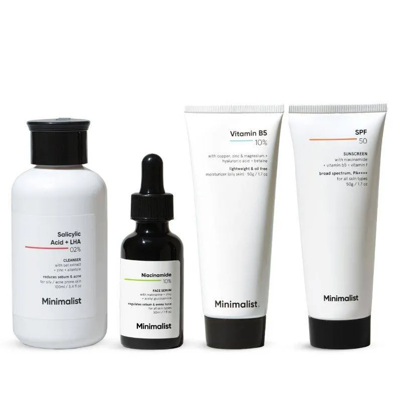 Minimalist Daily Skincare Routine For Oily & Acne Prone Skin CSMS Combo