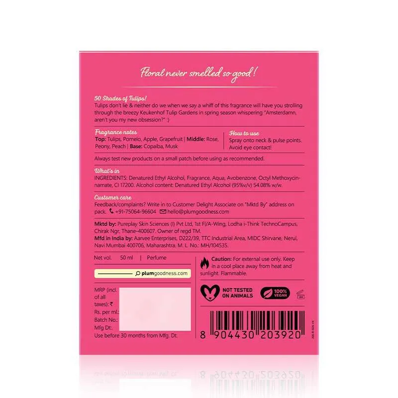 Plum Body Lovin Tulips Dont Lie Eau De Parfum Long Lasting Floral Perfume