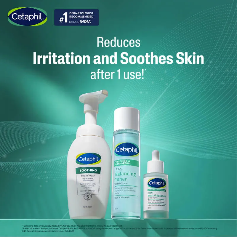Cetaphil Soothing & Comforting CICA Restoring Serum with Allantoin Soothes Skin