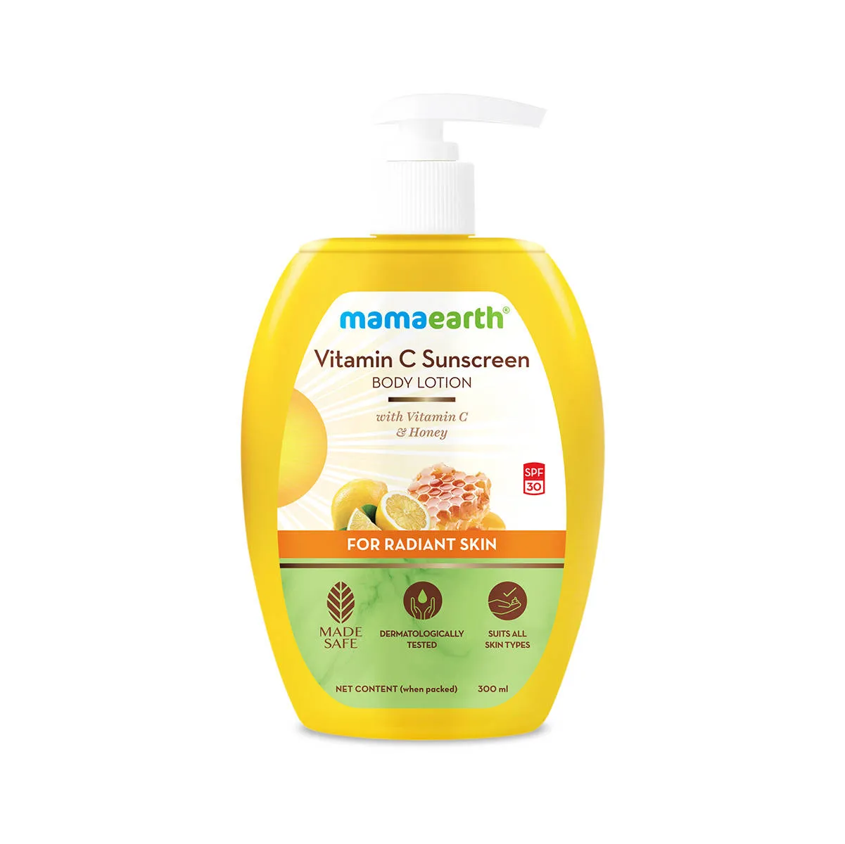 Mamaearth Vitamin C Sunscreen Body Lotion SPF 30 With Vitamin C & Honey For Radiant Skin
