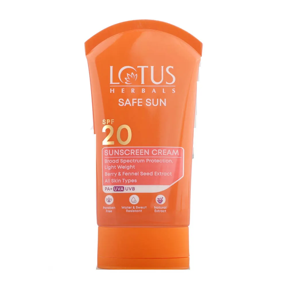 Lotus Herbals Safe Sun Sunscreen Cream PA+ SPF-20 Non Greasy
