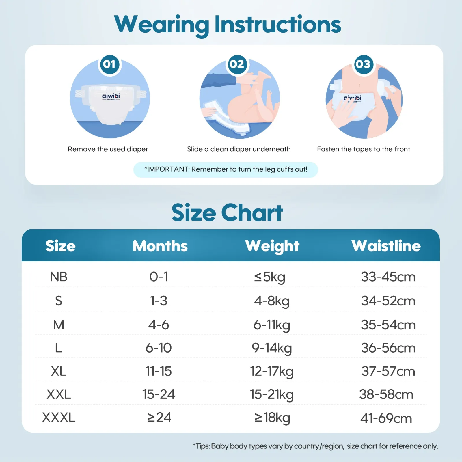 Aiwibi Premium Natural Newborn Diapers