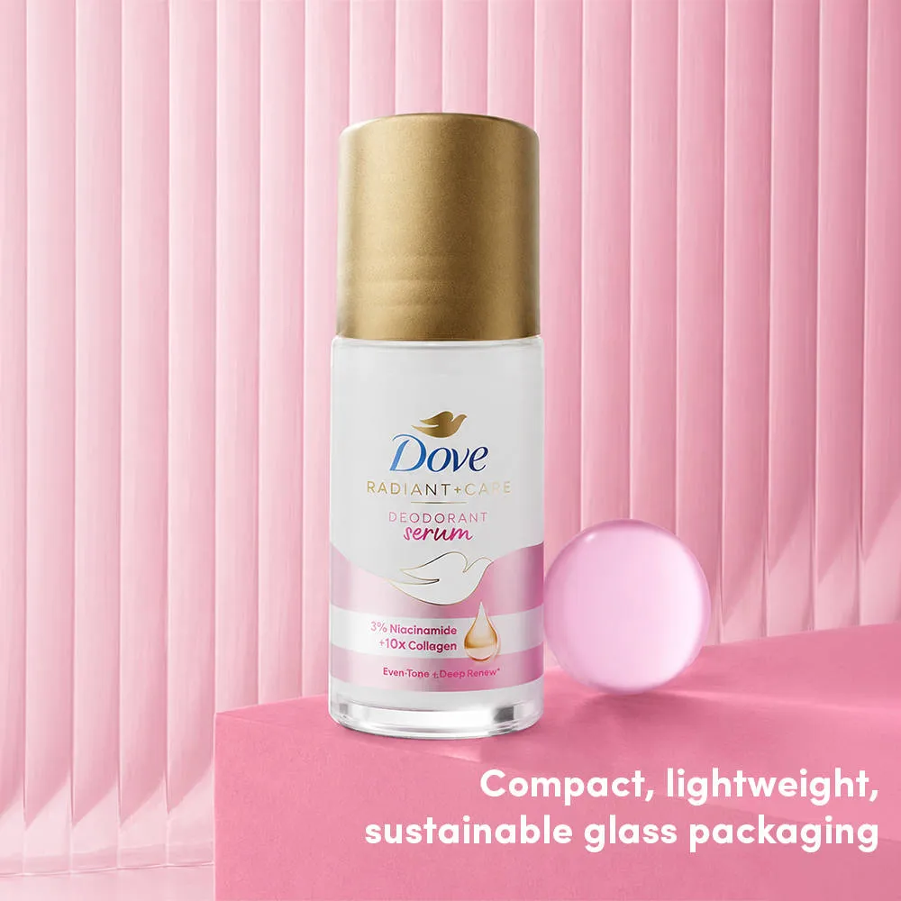Dove Radiant+Care Roll On Deodorant Serum With 3% Niacinamide & 10X Collagen