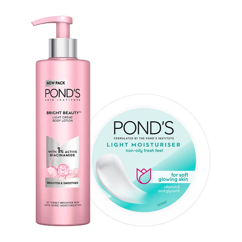 Pond's Ponds Bright Beauty Lotion + Light Moisturizer Combo for Smooth Bright Skin