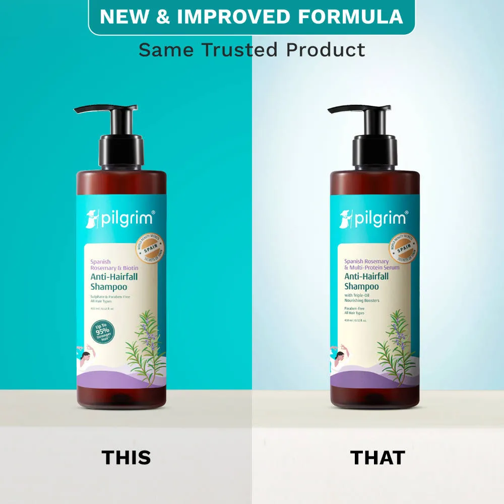 Pilgrim Spanish Rosemary & Biotin Anti Hairfall Control Shampoo Reduce Hairfall Upto 95% Strong Hair