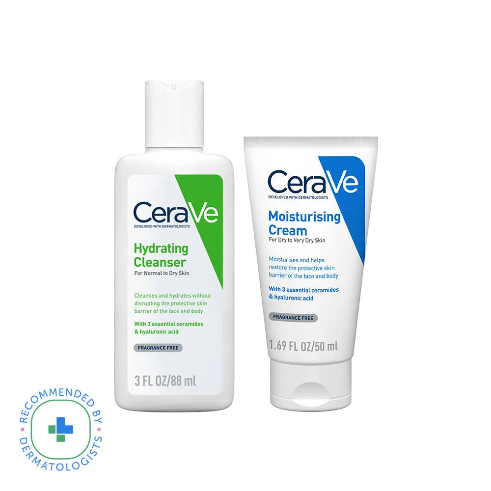 CeraVe Facewash & Moisturizer Combo with Ceramides - Daily Skincare Routine for Normal To Dry Skin