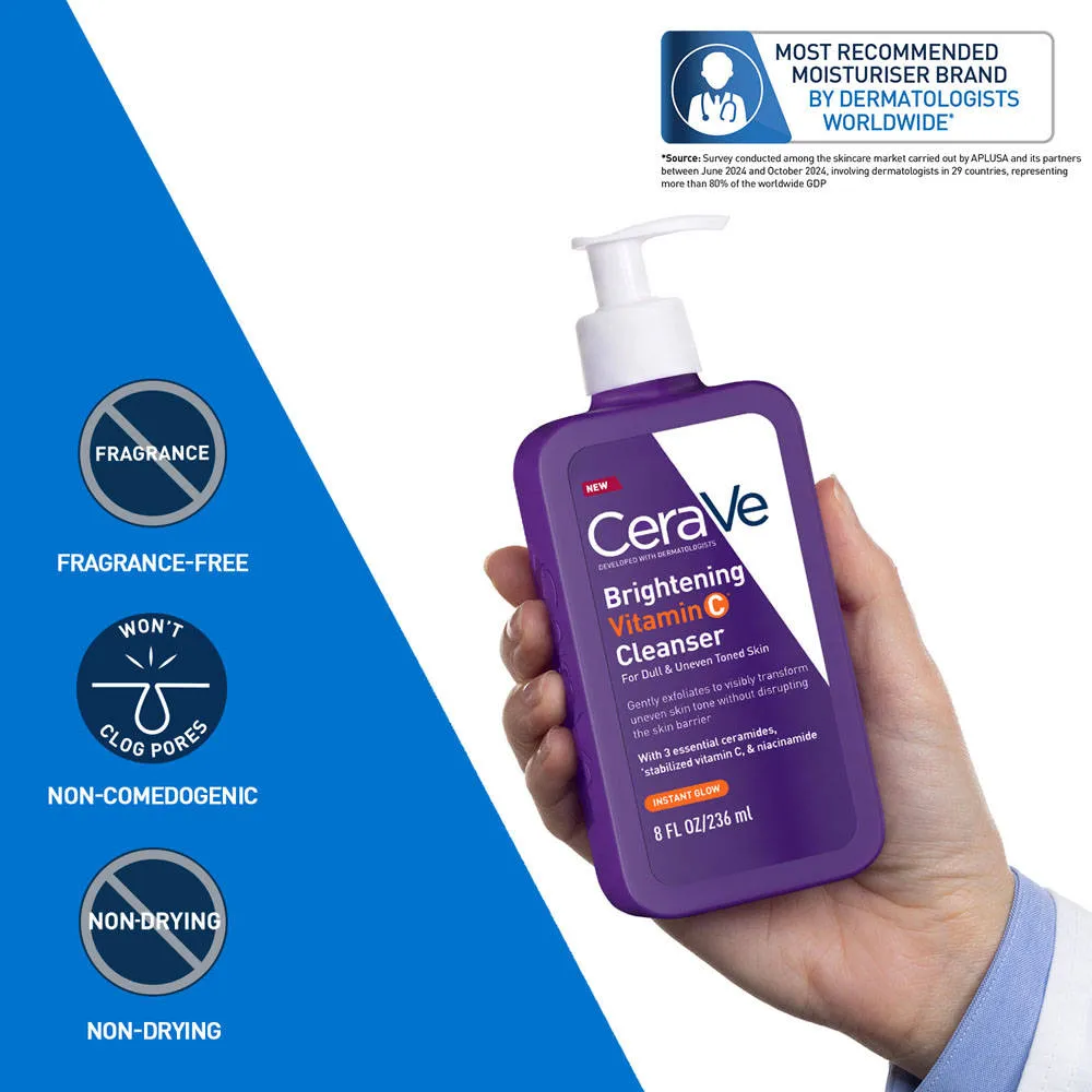 CeraVe Brightening Vitamin C Face Wash For Dull & Uneven Skin