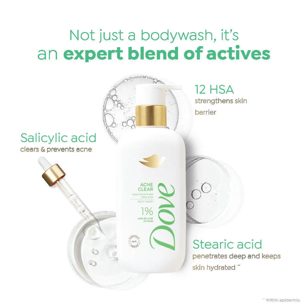 Dove Acne Clear + Exfoliate Away Serum Body Wash Combo