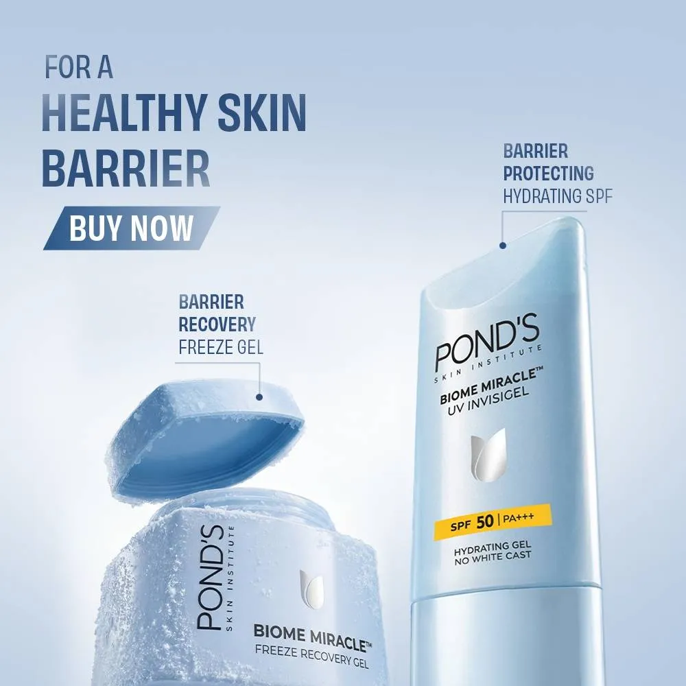 Pond's Ponds Biome Miracle UV Invisigel Moisturiser 100HR Hydration With SPF50 PA+++