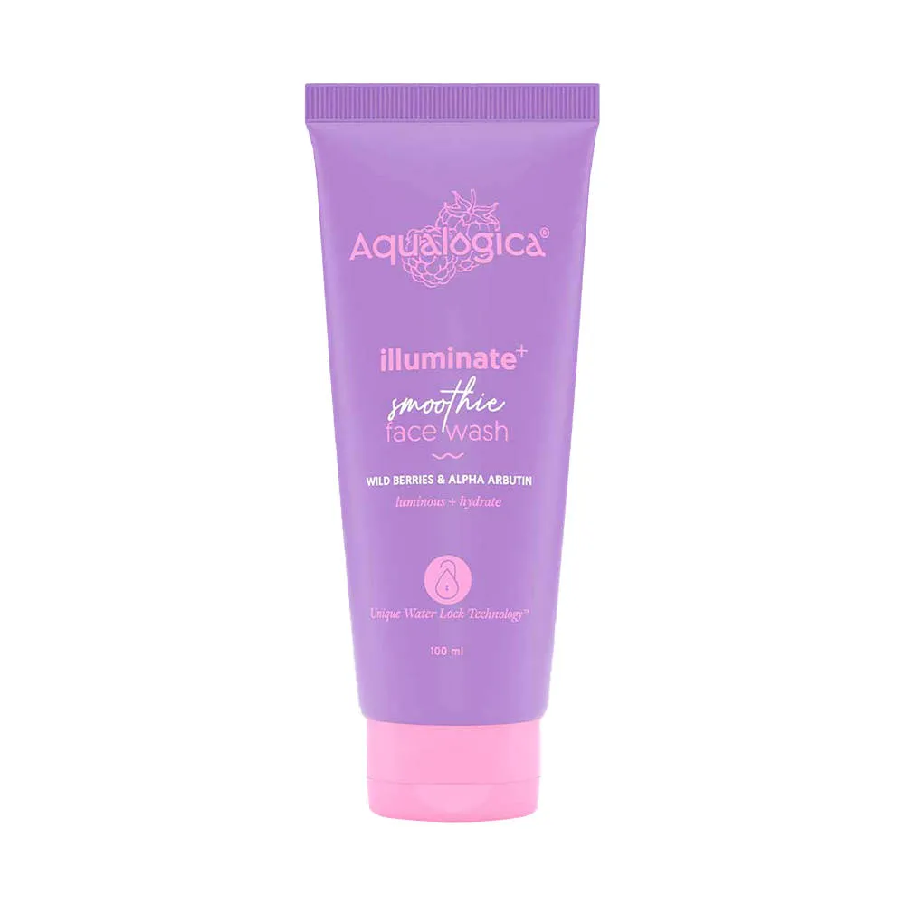 Aqualogica IIIuminate+ Smoothie Face Wash with Wild Berries & Alpha Arbutin for Luminous Glow