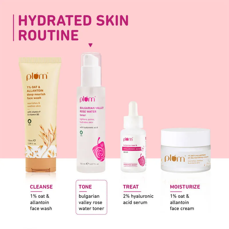 Plum Bulgarian Valley Rose Water Alcohol-Free Spray Toner With Hyaluronic Acid- Hydrates & Refreshes