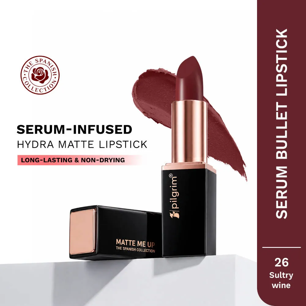 Pilgrim Matte Me Up Velvet Matte Bullet Lipstick Soft, Transferproof & Smudgeproof