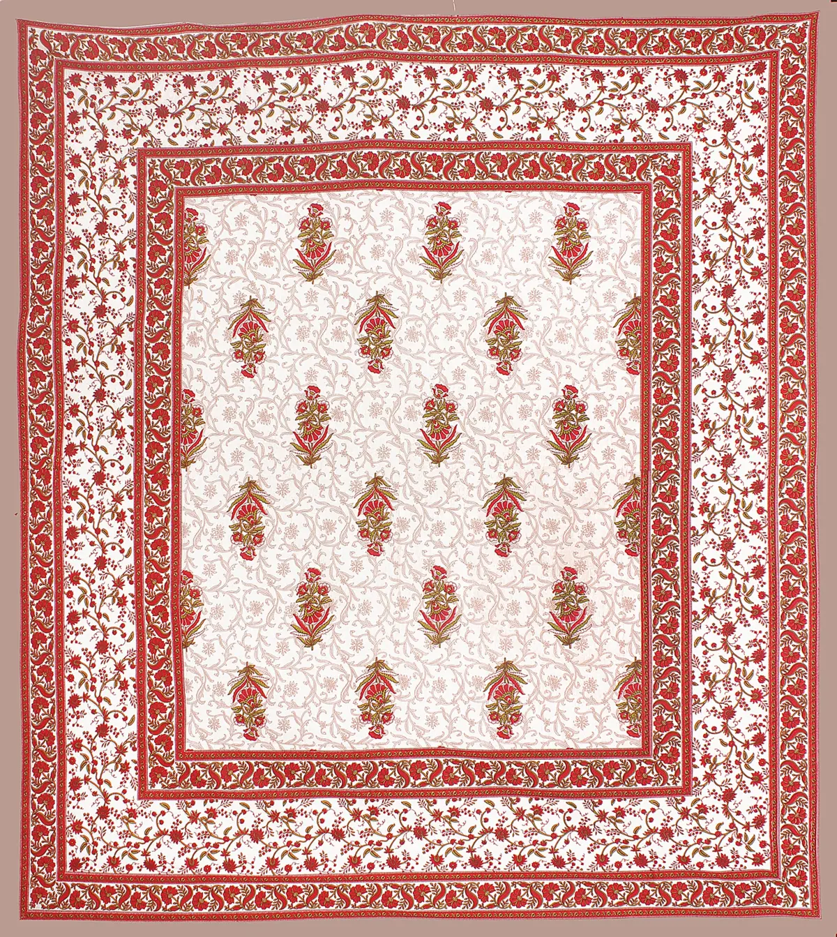 Pure Cotton Jaipuri Bedsheet (Floral, Printed)