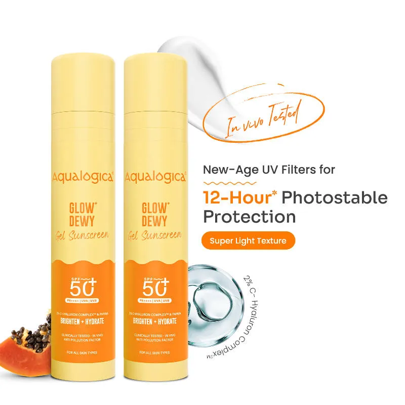 Aqualogica Glow + Dewy Sunscreen SPF 50 PA+++ (Pack of 2)