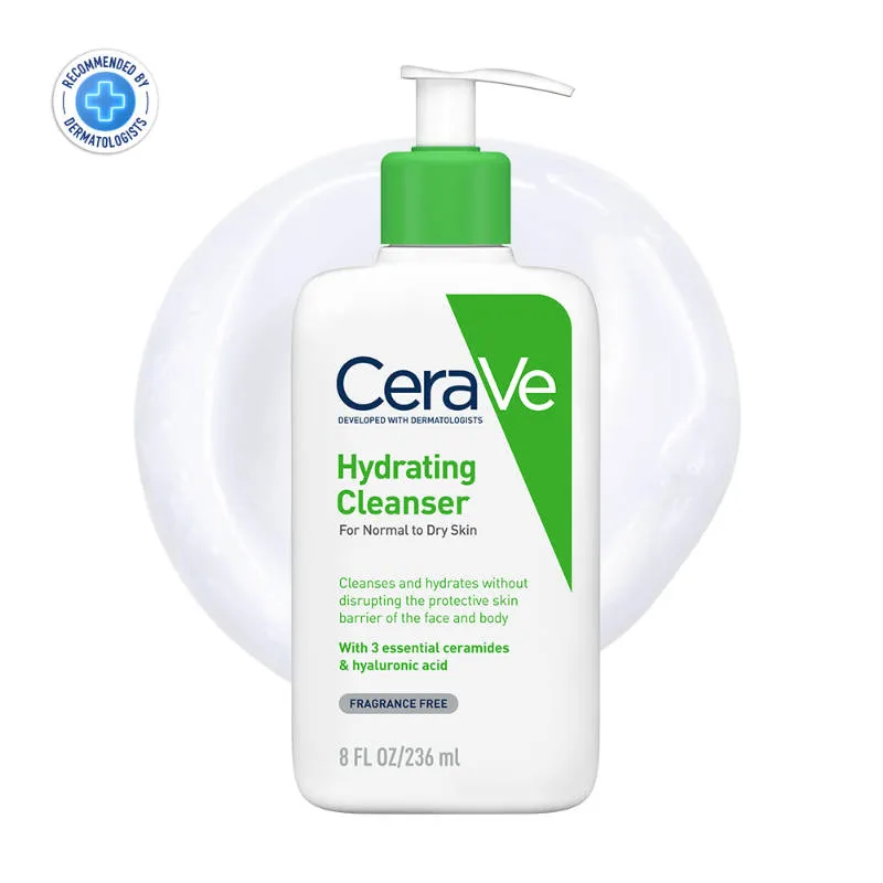 CeraVe Hydrating Cleanser Non-Foaming Face Wash for Dry Skin with Ceramides, Dermatologist Recommend