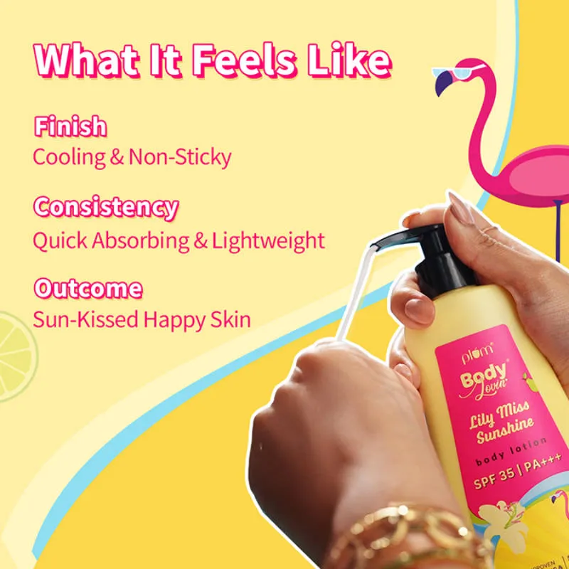 Plum BodyLovin' Lily Miss Sunshine Sunscreen Body Lotion SPF 35 PA+++ For Tan Reduction & Hydration
