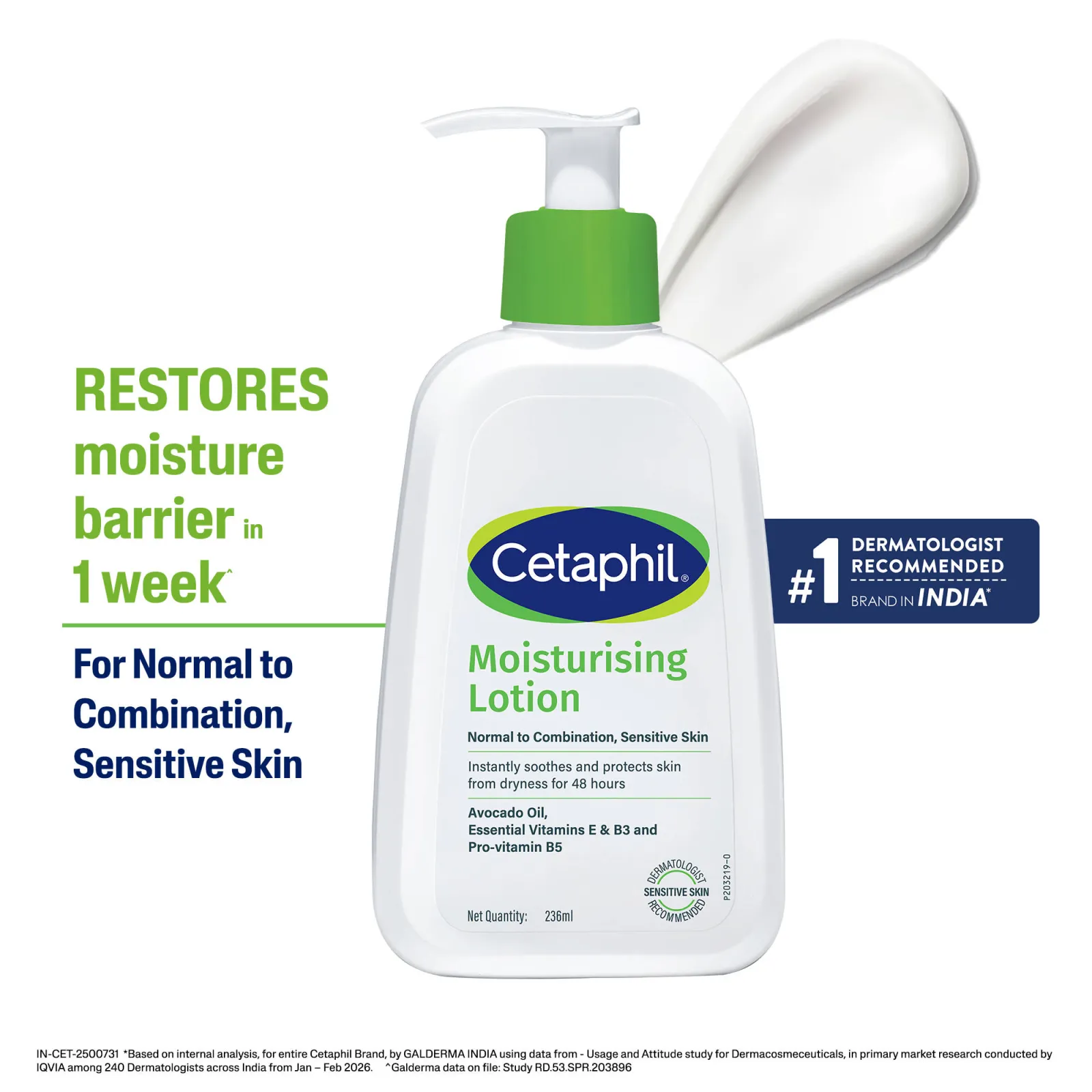 Cetaphil Moisturising Lotion For 48-Hour Hydration Restores Moisture Barrier In 1 Week