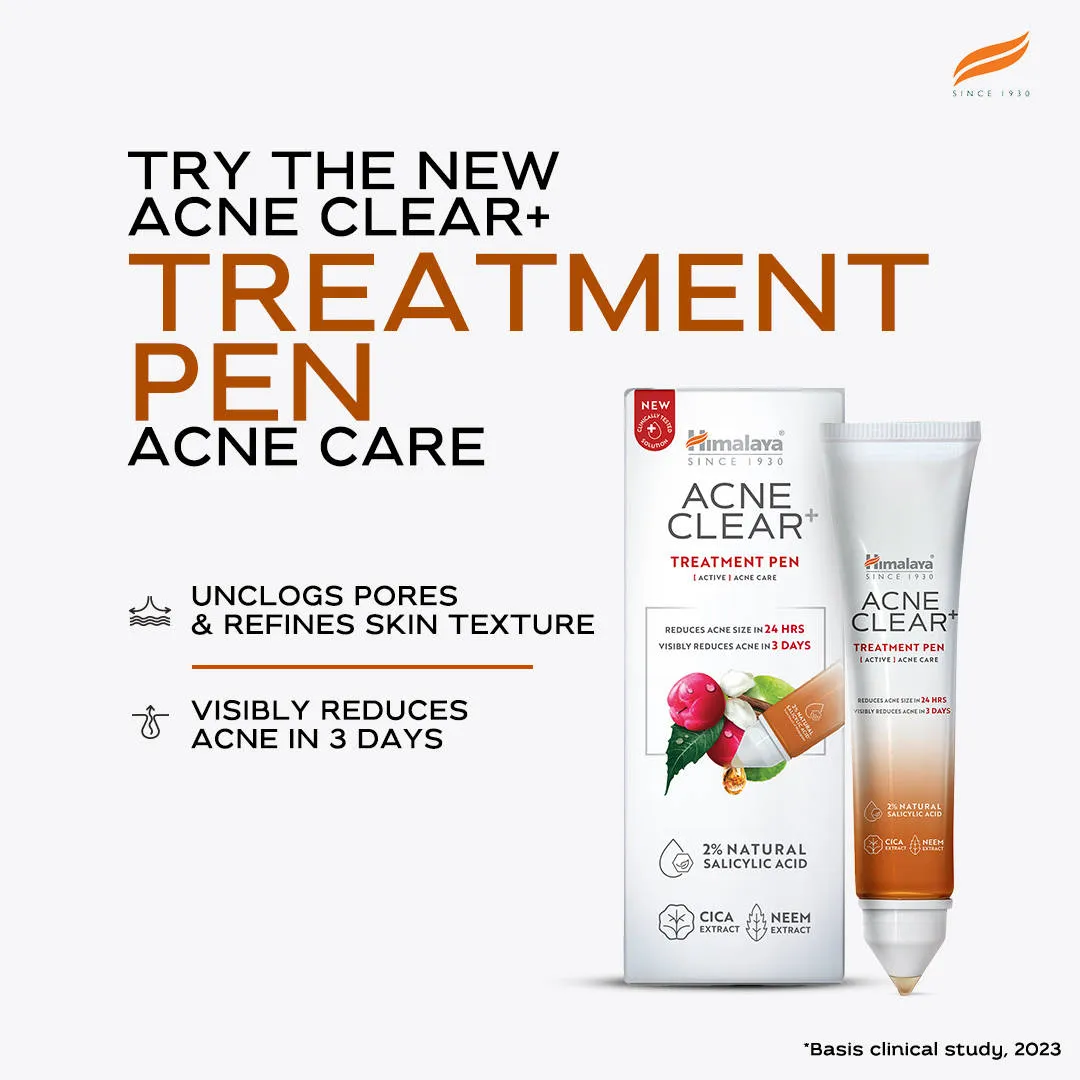 Himalaya Acne Clear+ Spot Treatment Pen with 2% Natural Salicylic Acid Reducing Acne Size in 24 hrs