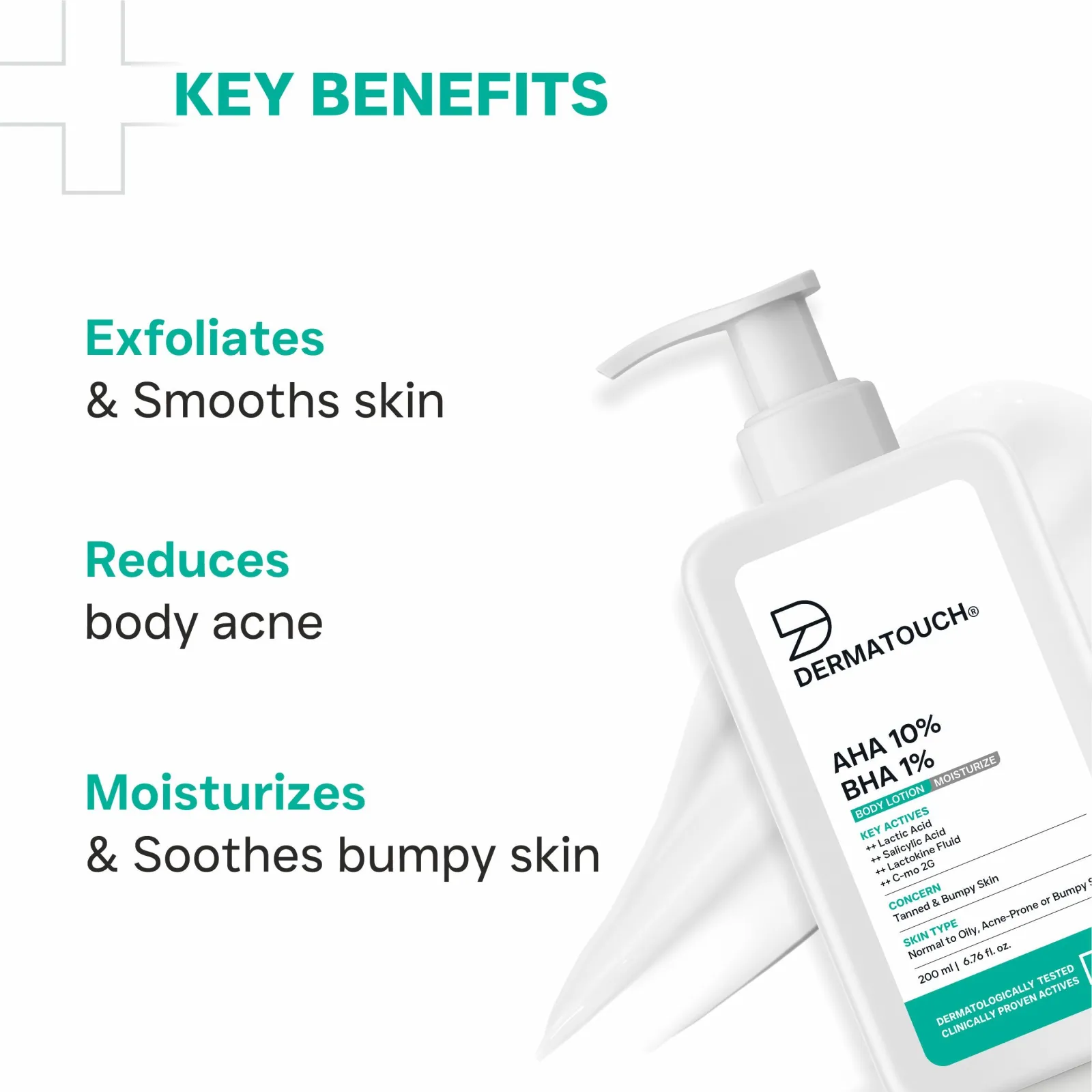 Dermatouch AHA 10% BHA 1% Body Lotion for Tanned & Bumpy Skin