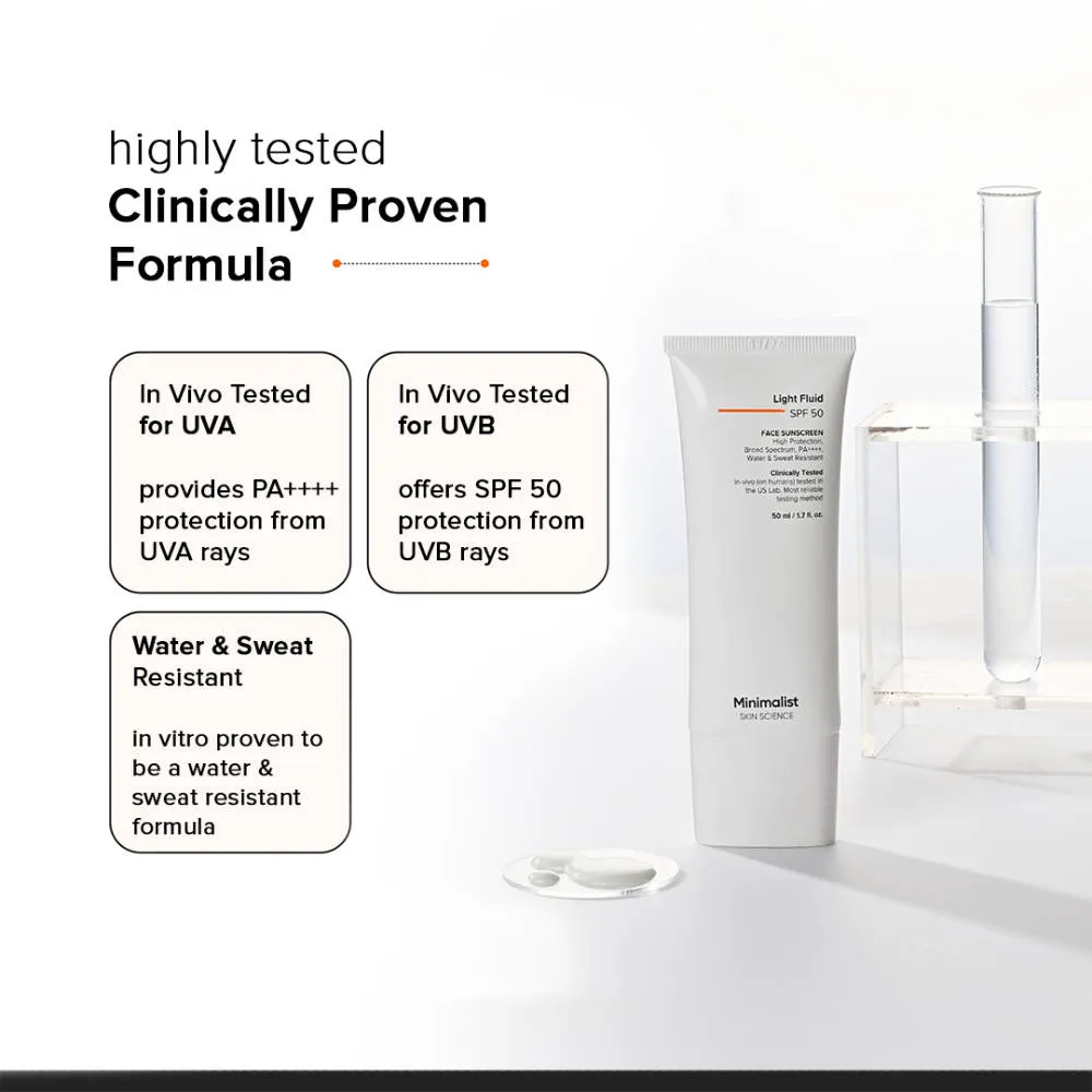 Minimalist Light Fluid SPF 50 Face Sunscreen