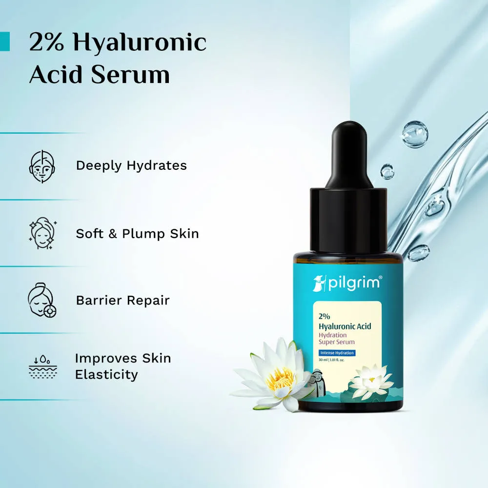 Pilgrim 2% Hyaluronic Acid Hydration Super Serum Promotes Cell Regeneration Brighten Skin Anti Aging