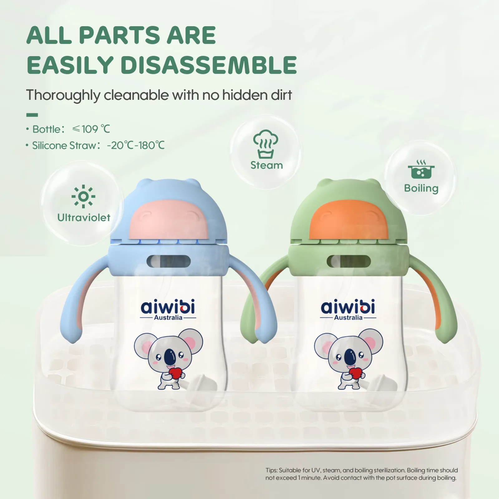 Aiwibi Tritan Shatter-Resist Lightweight Baby Bottle 300ml