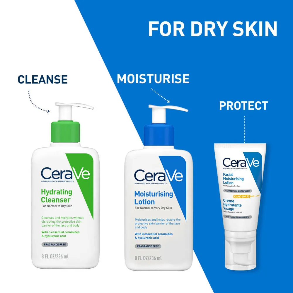 CeraVe Hydrating Facewash & AM Moisturizing Lotion with SPF 30 Combo - Morning Regime
