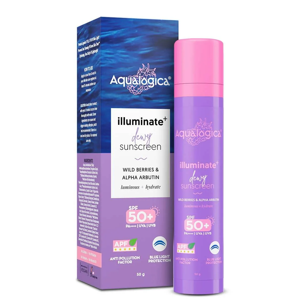 Aqualogica Sunscreen & Vanilla Perfume Mist Combo Protects Skin with SPF 50+ & Refreshing Fragrance