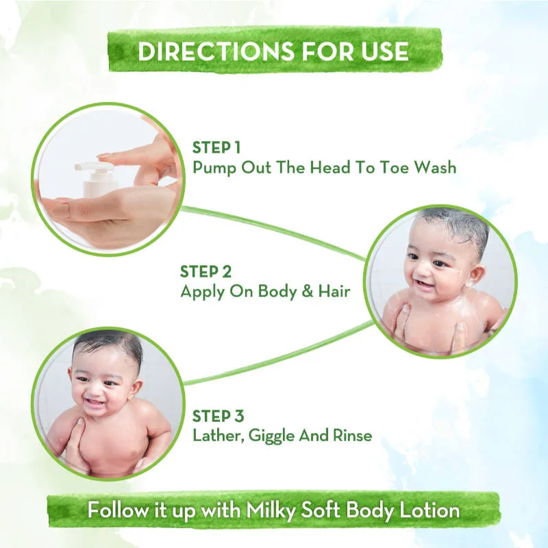 Mamaearth Milky Soft Head to Toe Wash With Oats, Milk, and Calendula for Babies