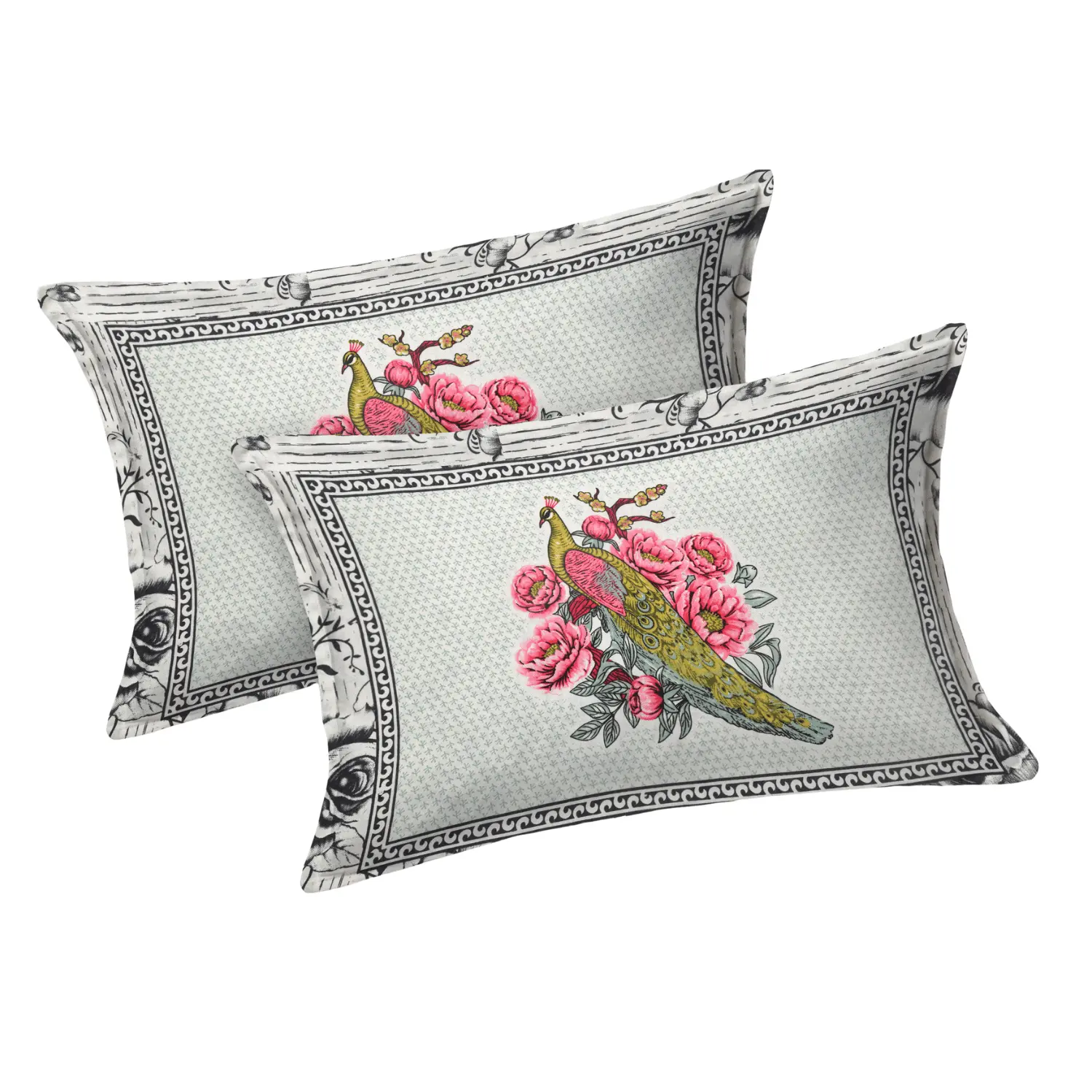 Pure Cotton Jaipuri Bedsheet (Mayur Printed)