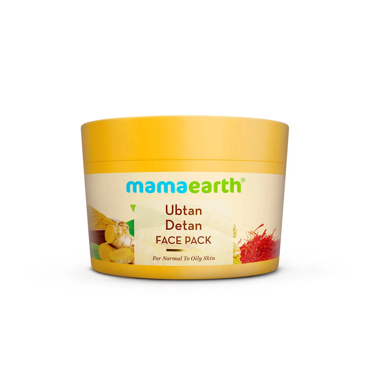 Mamaearth Ubtan Detan Face Pack Reduces Tan, Adds Glow, with Saffron & Turmeric for Radiant Skin